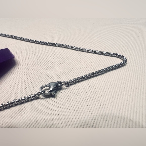 Silver Toned White Rhinestone Intention Cage Necklace - Picture 6 of 9